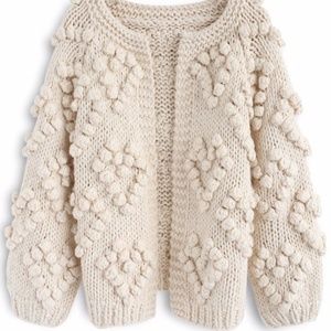 Chicwish Knit Your Love Heart Pom Sweater